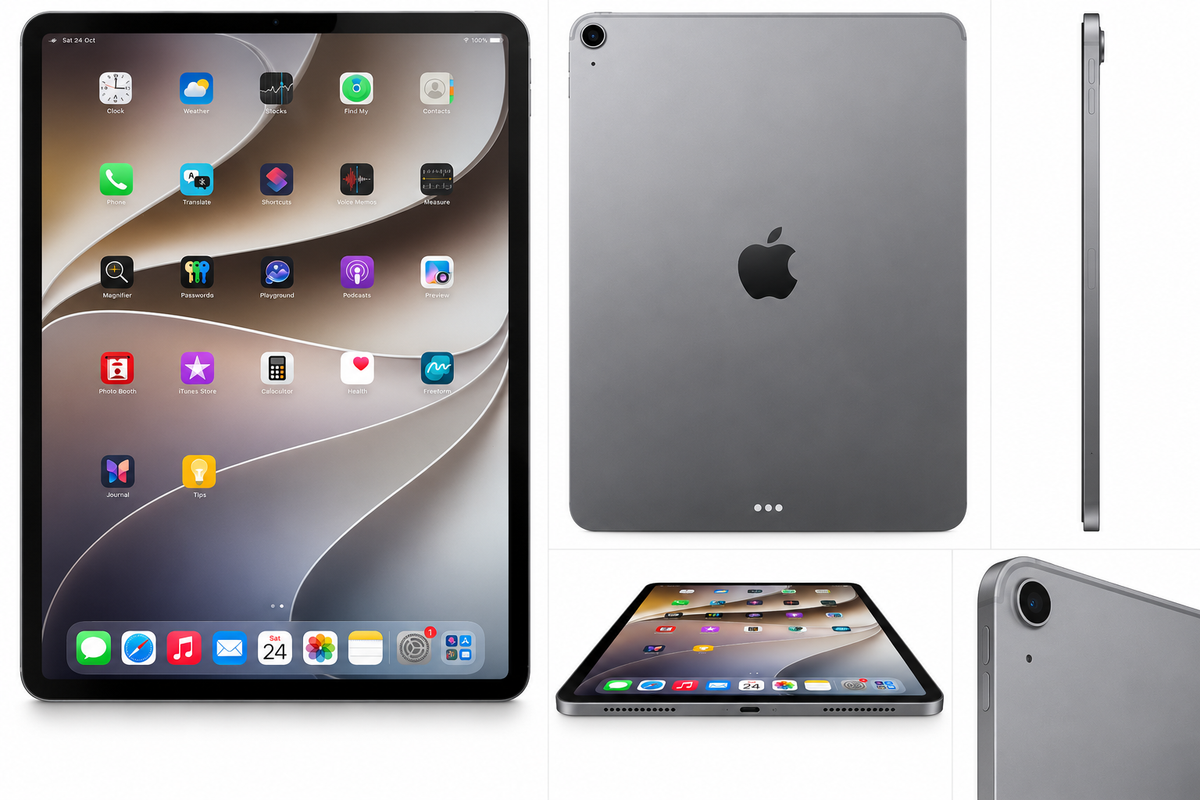 Apple iPad Air 13-inch M3 128GB Space Grey refurbished excellent condition front back and side views