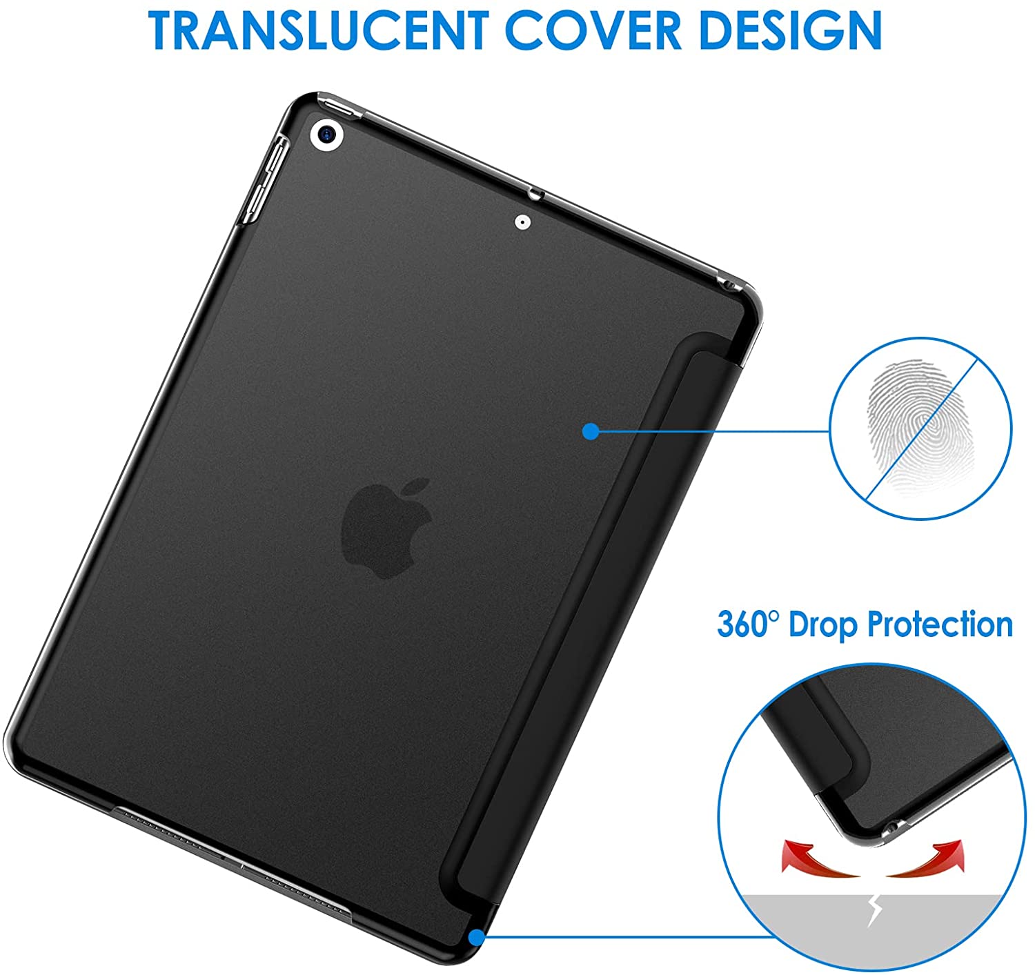 JETech Case for iPad 9/8 / 7 (10.2-Inch, 2021/2020 / 2019 Model, 9th / 8th / 7th Generation), Auto Wake/Sleep, Black