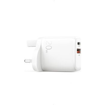 JoyRoom | 20W PD3.0 Dual Port Fast Charger | USB-A & USB-C | ZQ-LG3028E3 | White | UK Plug