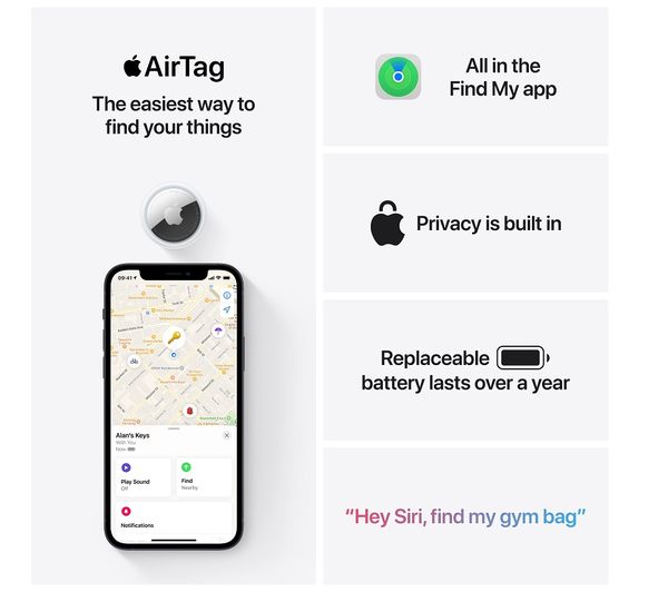 Apple AirTag Bluetooth Tracker - Pack of 4
