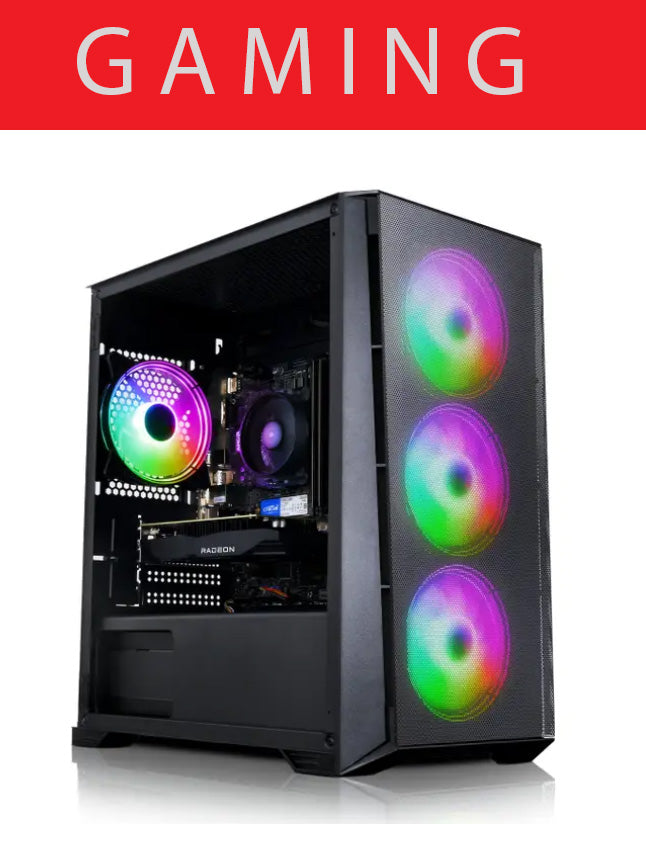 Mid-Range Gaming PC AMD Radeon 6600 AMD Ryzen 5 4500 16GB RAM 512GB SS