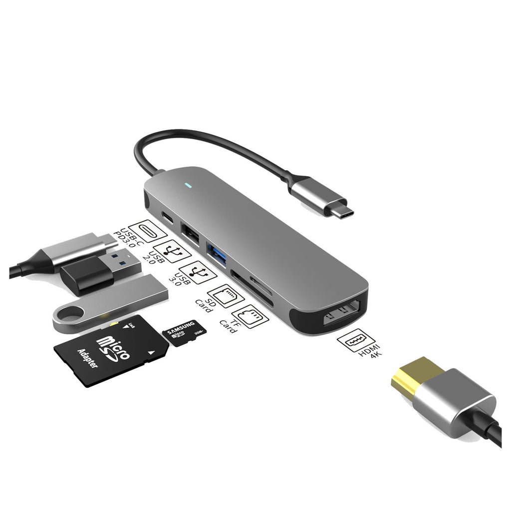 Glæd dig skylle kunst Prevo C605A USB Type-C 6-In-1 Hub Docking Station with HDMI, SD and TF |  Laptop Workshop