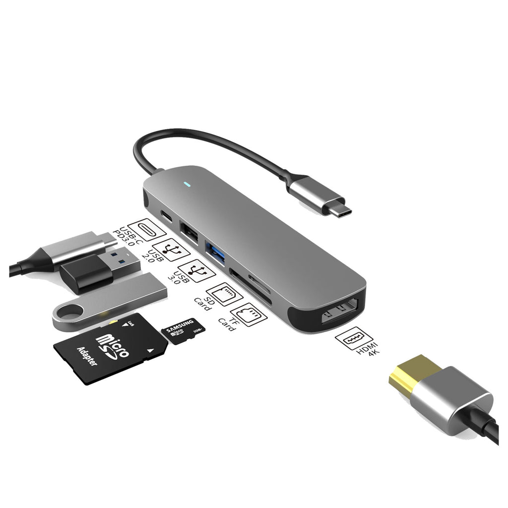 Glæd dig skylle kunst Prevo C605A USB Type-C 6-In-1 Hub Docking Station with HDMI, SD and TF | Laptop Workshop Glæd dig skylle kunst Prevo C605A USB Type-C 6-In-1 Hub Docking Station with HDMI, SD and TF | Laptop Workshop