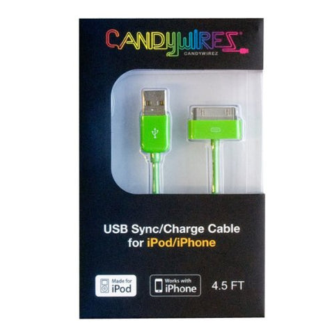 CandyWirez Extra Long Apple iPod iPhone iPad 24Pin USB Cable 4.5ft 1.4m Green