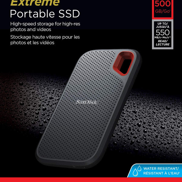 SanDisk Extreme Portable External SSD 500GB Read Speed up to