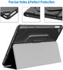 JETech Case for iPad 9/8/7 (10.2-Inch, 2021/2020/2019 Model, 9th/8th/7th Generation), Double-fold Stand with Shockproof TPU Back Cover, Auto Wake/Sleep, Black