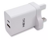 NEXi | 20W | 2 Port USB Fast Charger | Type-C PD & QC 3.0 USB | White | UK Plug