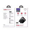 JoyRoom | 3.4A Digital Display Wall Charger | Triple USB-A | HKL-USB59 | Black | UK Plug
