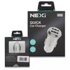 NEXi | Dual USB-A Port Car Charger | 3.1A | White